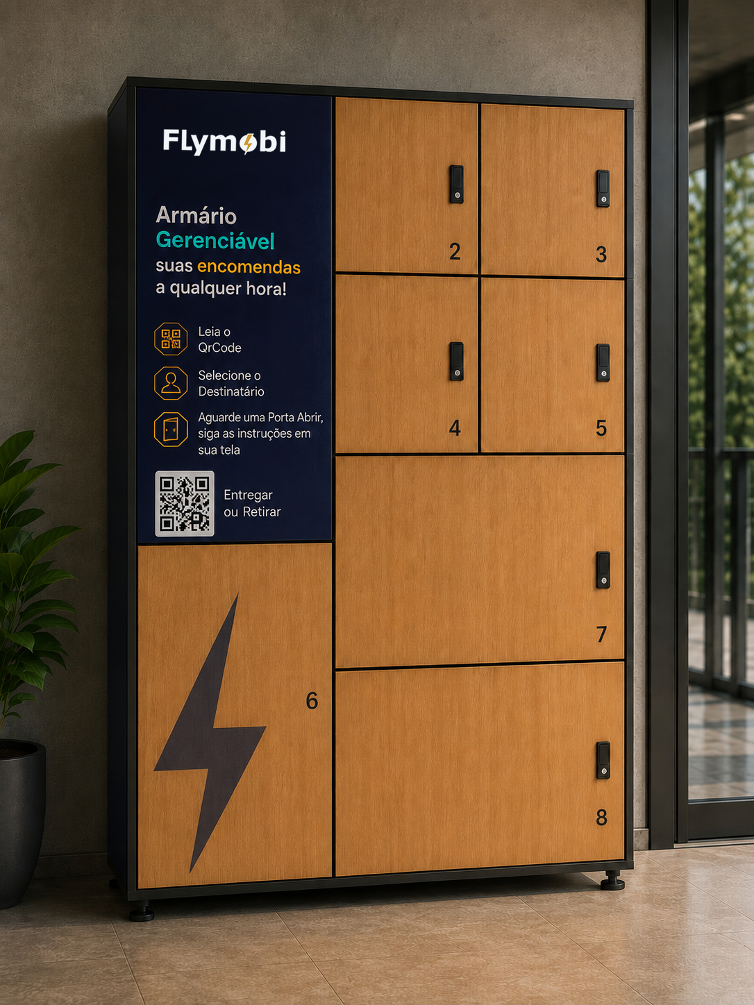 Armário inteligente Flymobi de oito portas